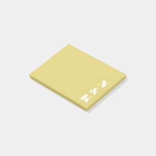 Minimalistische moderne monogram zachte gele op ma post-it® notes