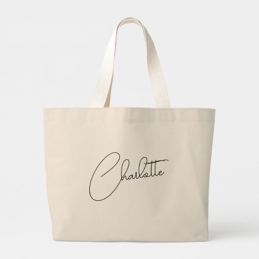 Minimalistische moderne monogramnaam grote tote bag (Achterkant)