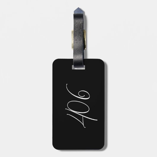 Minimalistische Moderne Montana 406 Zwart Bagagelabel (Achterkant verticaal)