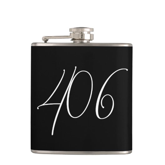 Minimalistische Moderne Montana 406 Zwart Heupfles (Voorkant)