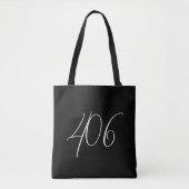 Minimalistische Moderne Montana 406 Zwart Tote Bag (Voorkant)