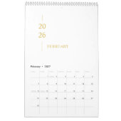 Minimalistische moderne muurkalender 2026 kalender (Feb 2027)