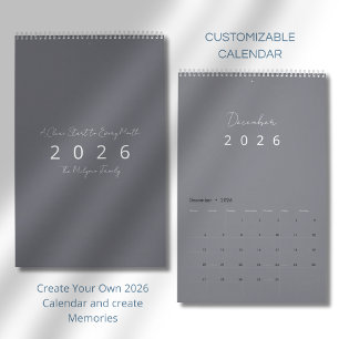 Minimalistische moderne muurkalender 2026 kalender