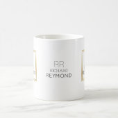 minimalistische moderne naam en initialen op elega koffiemok (Center)