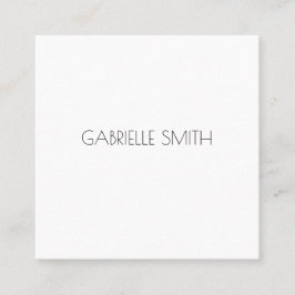 Minimalistische Moderne NAAM Info Zwart Wit Vierkante Visitekaartje