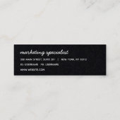 Minimalistische moderne naam zwarte Kraft Mini Visitekaartje (Achterkant)