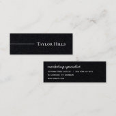 Minimalistische moderne naam zwarte Kraft Mini Visitekaartje (Voorkant / Achterkant)