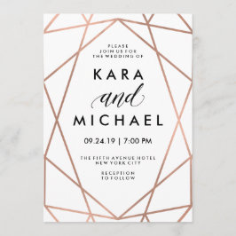 Minimalistische moderne namaak rozen goud op wit kaart