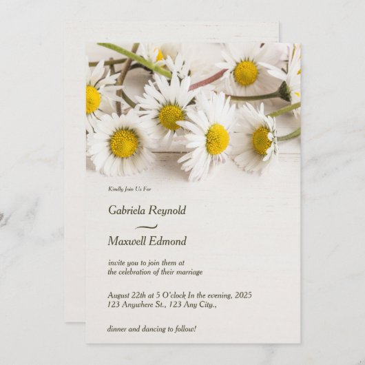 Minimalistische moderne Natuur wit madeliefje brui Kaart (Voorkant / Achterkant)