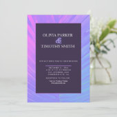 Minimalistische moderne neon tropische palmbruilof kaart (Staand voorkant)