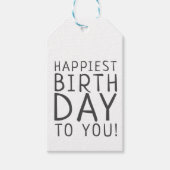 Minimalistische moderne neutraal gelukkigste verja cadeaulabel (Voorkant)