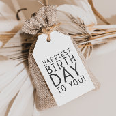 Minimalistische moderne neutraal gelukkigste verja cadeaulabel