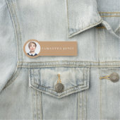 Minimalistische Moderne Neutrale Gouden Foto Naam Naamplaatje (In situ)