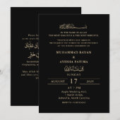 Minimalistische moderne Nikkah Arabische islamitis Kaart (Voorkant / Achterkant)