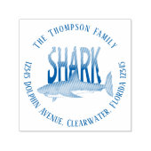 Minimalistische moderne oceeunhaai Schattig Eenvou Zelfinktende Stempel (Design)