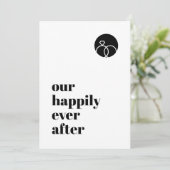 Minimalistische moderne 'Ons Happily Ever After' V Save The Date (Staand voorkant)