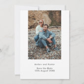 Minimalistische moderne 'Ons Happily Ever After' V Save The Date (Achterkant)