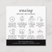 Minimalistische moderne ontharing waxing care Kaar Vierkante Visitekaartje (Achterkant)