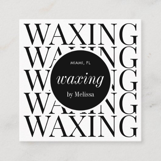 Minimalistische moderne ontharing waxing care Kaar Vierkante Visitekaartje (Voorkant)