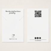 Minimalistische moderne ontwerp ketting oorbel hou visitekaartje (Voorkant /achterkant)