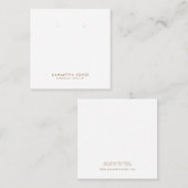 Minimalistische moderne oorbellen sieraden display vierkante visitekaartje (Voorkant / Achterkant)