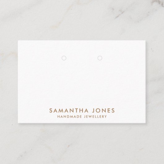 Minimalistische moderne oorbellen sieraden display visitekaartje (Voorkant)