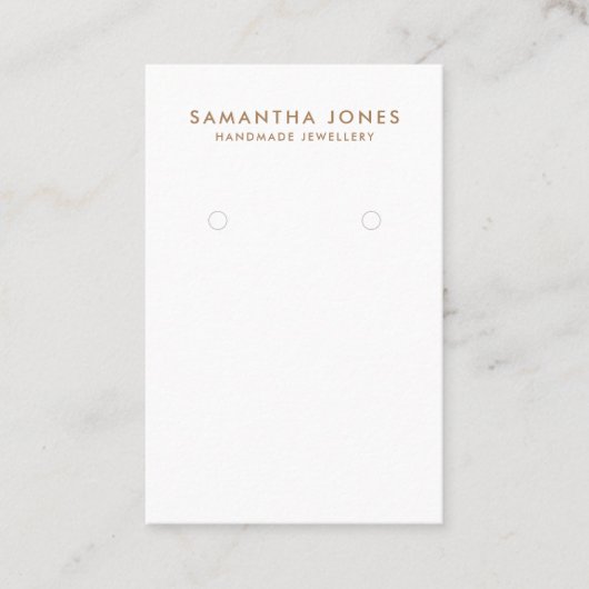 Minimalistische moderne oorbellen sieraden display visitekaartje (Voorkant)