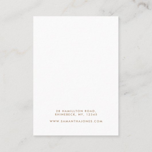 Minimalistische moderne oorbellen sieraden display visitekaartje (Achterkant)