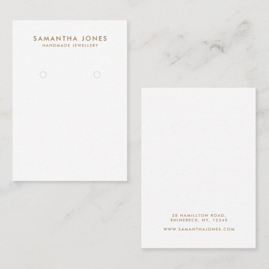 Minimalistische moderne oorbellen sieraden display visitekaartje (Voorkant / Achterkant)