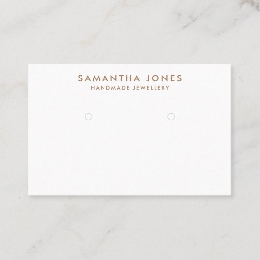 Minimalistische moderne oorbellen sieraden display visitekaartje (Voorkant)