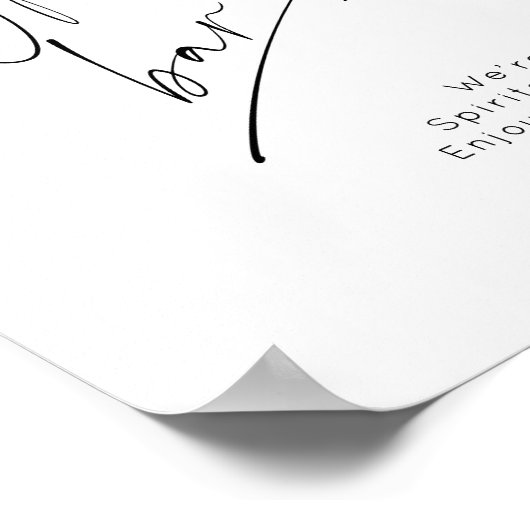 Minimalistische moderne open bar bruiloft poster (Hoek)
