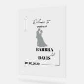 Minimalistische moderne paar silhouet bruiloft acryl bord (Hoek)