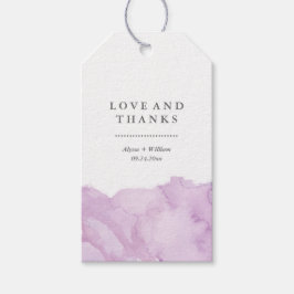 Minimalistische moderne Paarse Waterverf bruiloft  Cadeaulabel