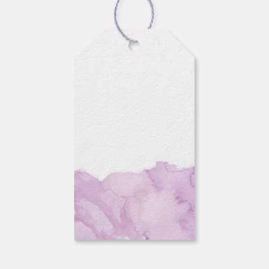 Minimalistische moderne Paarse Waterverf bruiloft  Cadeaulabel (Achterkant)
