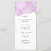 Minimalistische moderne Paarse Waterverf bruiloft  Menu (Voorkant)