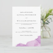 Minimalistische moderne Paarse Waterverf Splash Kaart (Staand voorkant)