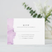 Minimalistische moderne Paarse Waterverf Splash RS RSVP Kaartje (Staand voorkant)