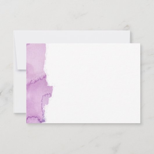 Minimalistische moderne Paarse Waterverf Splash RS RSVP Kaartje (Achterkant)