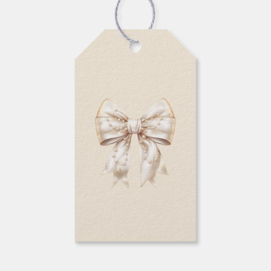 Minimalistische moderne parels en Prosecco Bedankt Cadeaulabel (Achterkant)