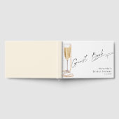 Minimalistische moderne parels en Prosecco bruids- Gastenboek (Volledig)