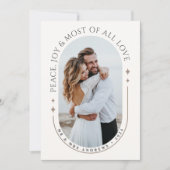 Minimalistische Moderne Passen getrouwd Foto Kerst Feestdagenkaart (Voorkant)