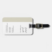 Minimalistische moderne pastel witte kleur geperso bagagelabel (Voorkant horizontaal)