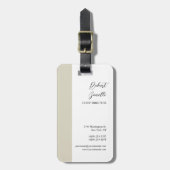 Minimalistische moderne pastel witte kleur geperso bagagelabel (Voorkant verticaal)