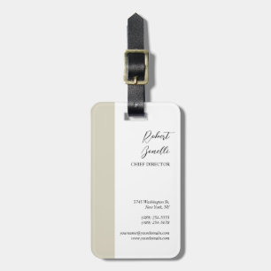 Minimalistische moderne pastel witte kleur geperso bagagelabel