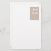 Minimalistische Moderne Pastel Witte Kleur Geperso Briefpapier (Voorkant / Achterkant)