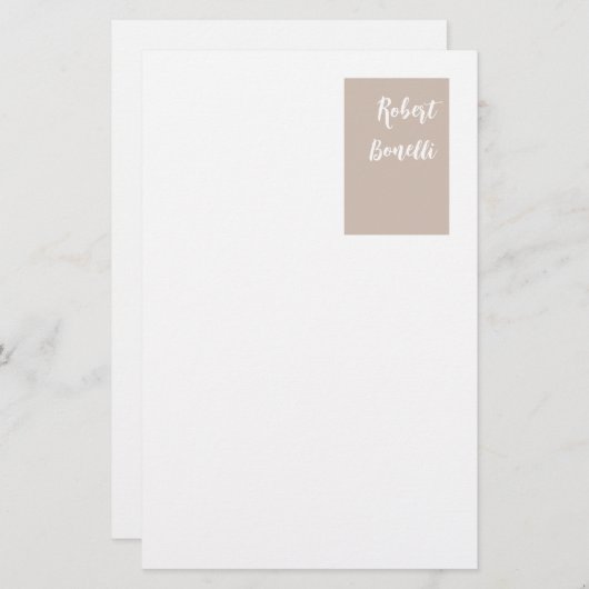 Minimalistische Moderne Pastel Witte Kleur Geperso Briefpapier (Voorkant / Achterkant)