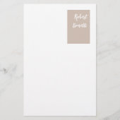 Minimalistische Moderne Pastel Witte Kleur Geperso Briefpapier (Voorkant)