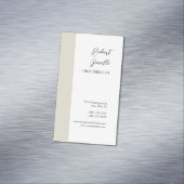 Minimalistische moderne pastel witte kleur geperso magnetisch visitekaartje (Voorbeeld)