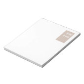 Minimalistische moderne pastel witte kleur geperso notitieblok (Linkerzijde)