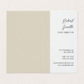 Minimalistische moderne pastel witte kleur geperso visitekaartje (Buitenkant ongevouwen)